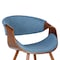 Armen Living Butterfly Mid-Century Dining Chair in Walnut Finish and Blue Fabric LCBUCHWABL - alternate 4